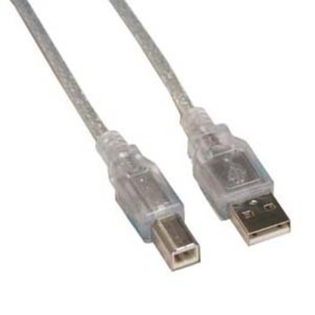 BESTLINK NETWARE A-Male to B-Male USB2.0 Cable- 6Ft- Clear 150112CL